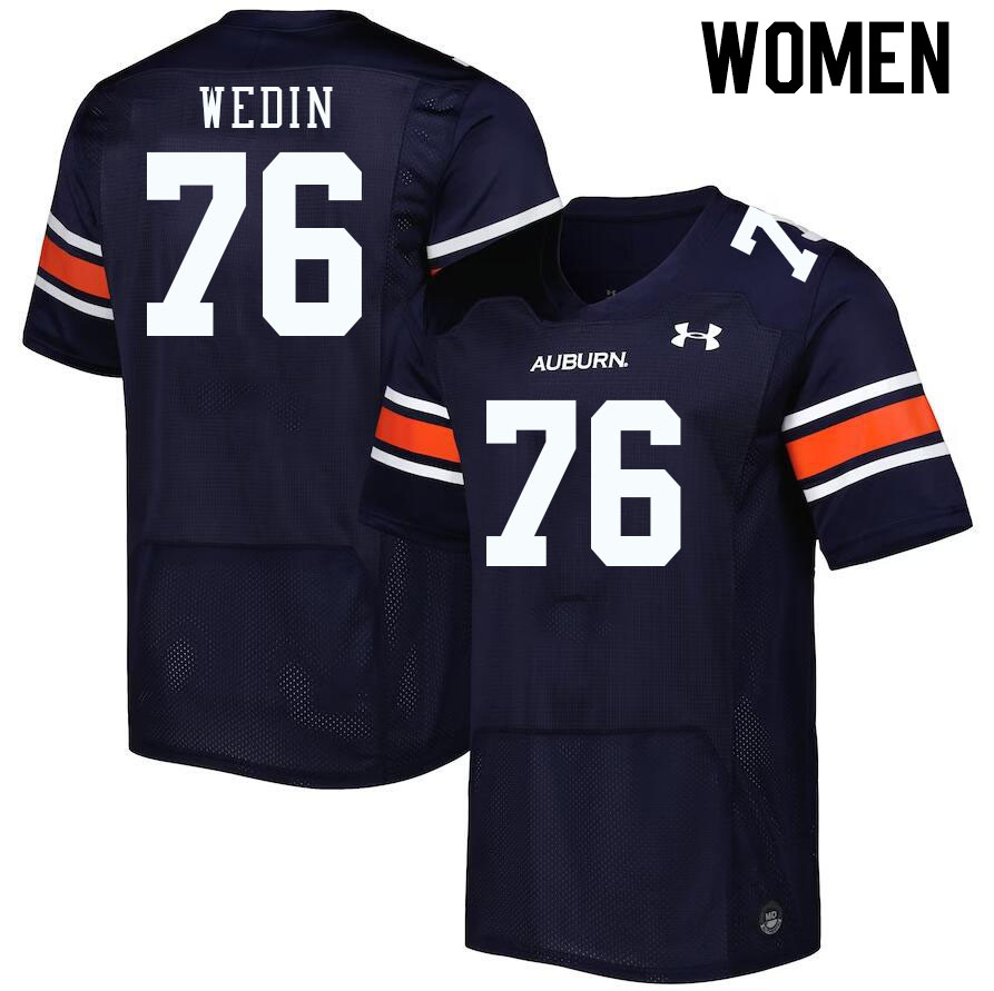 Women #76 Clay Wedin Auburn Tigers College Football Jerseys Stitched-Navy